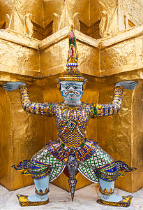 Бангкок’дагъы Ват Пхра Кео храмда якшини статуясы