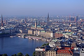 View over Hamburg and the Alster