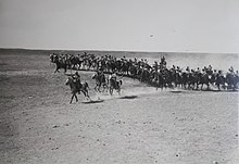 Ottoman cavalry unit during World War I frontal assault the Land of Israel