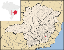 Location of Viçosa in the state of Minas Gerais