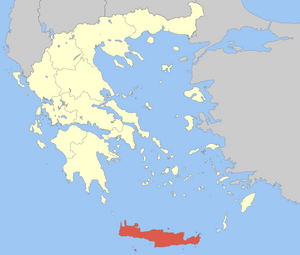 Localização de Creta na Grécia