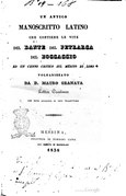 Traducción italiana de 1838 de las biografías de los tres escritores, proveniente de "un antiguo manuscrito latino".