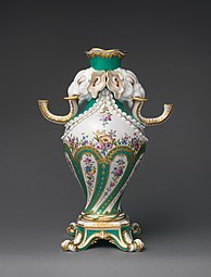 Rococo - elephant-head vase (vase à tête d'éléphant), by the Sèvres porcelain factory, c.1756-1762, soft-paste porcelain, Metropolitan Museum of Art