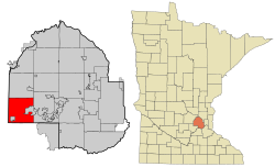 Location of Minnetrista within Hennepin County, Minnesota