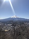 Pemandangan Gunung Fuji dari Taman Tenjoyama, menghadap Kawaguchiko