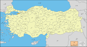 ترکی صوبے میں یالُوا کا محل وقوع