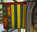 Cờ hiệu Garter của Henry Manners, Công tước thứ 8 xứ Rutland, hiện giờ được treo tại Lâu đài Belvoir
