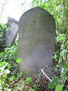 Colour photograph of John Doubleday's headstone