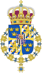 Brasão de Luísa como Rainha da Suécia