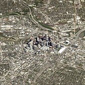 Satellite image of Downtown Houston.