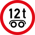 Vehicles exceeding 12 tonnes on a tandem axle / bogie axle prohibited