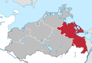 Li position de Subdistrict Vorpommern-Greifswald in Mecklenburg-Vorpommeria
