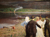 «Midtsommernatt», maleri av Gudmund Stenersen 1907