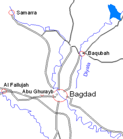 Abu Ghraib beliggenhed nær Bagdad