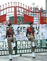 Women of the Border Security Force at the Indian Pakistan border.