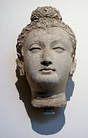 Stucco Buddha head, once painted, from Hadda, Afghanistan, 3rd–4th centuries