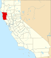 State map highlighting Mendocino County