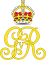 Cifra real do Rei Jorge V, usando a Coroa Tudor
