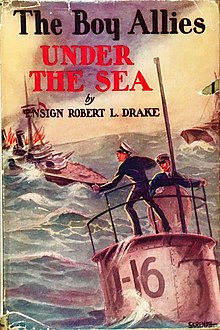 Colour photograph of the dust jacket illustration for The Boy Allies Under the Sea