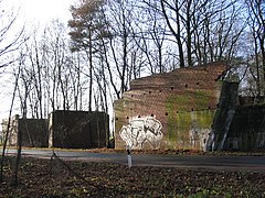 Bridge abutments for Hamburg - Berlin autobahn left incomplete, near Hagenow, Mecklenburg-Vorpommern, in the former GDR