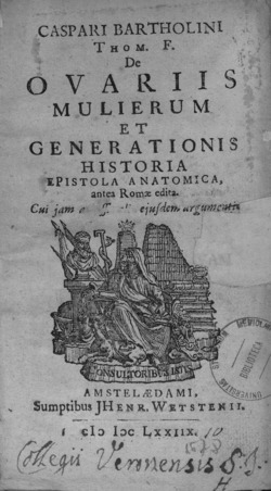 De ovariis mulierum et generationis historia epistola anatomica, verko eldonita en 1678.