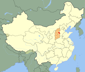 Yangquans läge i Shanxi, Kina.