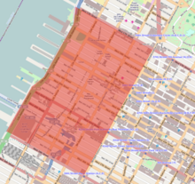 מפת הל'ס קיצ'ן על מפת ניו יורק