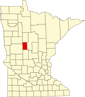 Map of Minnesota highlighting Wadena County