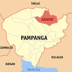 Mapa ning Pampanga ampong Arayat ilage
