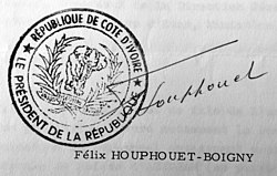 Félix Houphouët-Boignys signatur