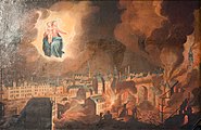 Πίνακας της εποχής που αναπαριστά την πυρκαγιά του 1720