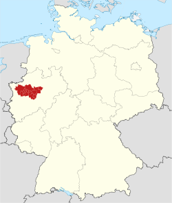 map o the Ruhr metropolitan region athin Germany