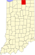 State map highlighting Elkhart County