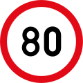 Speed limit of 80 km/h