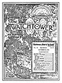 „Watchtower and Herald of Christ’s Presence” („Strażnica” z 15 października 1931, pierwszy raz w tej pisowni oraz bez krzyża w koronie)
