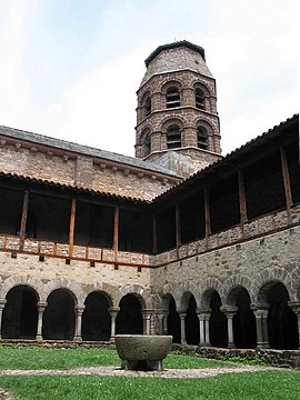 The cloister of Lavaudieu Abbey