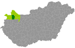 Csorna District within Hungary and Győr-Moson-Sopron County.