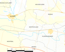 Mapa obce Sainte-Eulalie