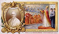 a Zaichnung vum Pàpscht Pius IX. uff’m Konziil