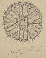 An engraving of the north transept rose window