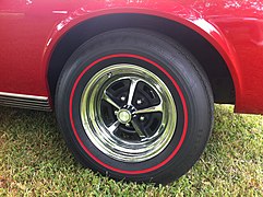 Redline tires were commonly fitted on performance cars in the late 1960s