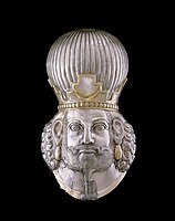 Silver-gilt head of a king, 4th century