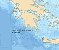 Պելոպոնեսը եւ անոր հարաւը՝ Միջերկրական ծովը․ ձախին՝ Քալիփսօ