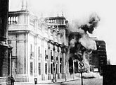 Bombardeo del Palacio de La Moneda, Santiago de Chile, en 1973.