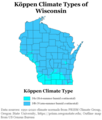 Image 54Köppen climate types of Wisconsin, using 1991-2020 climate normals. (from Geography of Wisconsin)