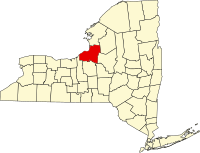 Округ Освіго на мапі штату Нью-Йорк highlighting