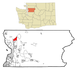 Location of Arlington within Snohomish County