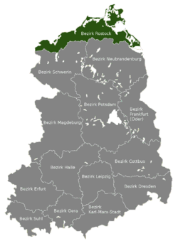 Vị trí tỉnh Rostock tại Cộng hòa Dân chủ Đức