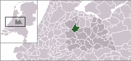 Lokasie van de veurmaolige gemeente Breukelen
