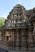 Shrine outer wall and Dravida style superstructure (shikhara) at Siddhesvara Temple at Haveri